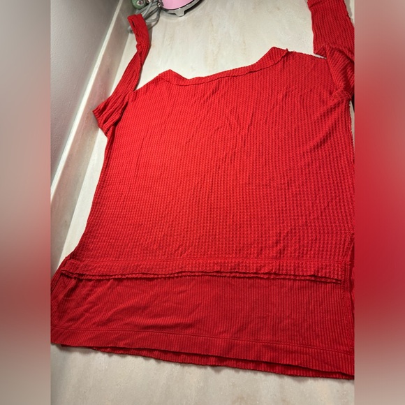 We the Free | North Shore Thermal Boat Neck Tee Phoenix Red XS Long Sleeve - Picture 8 of 12